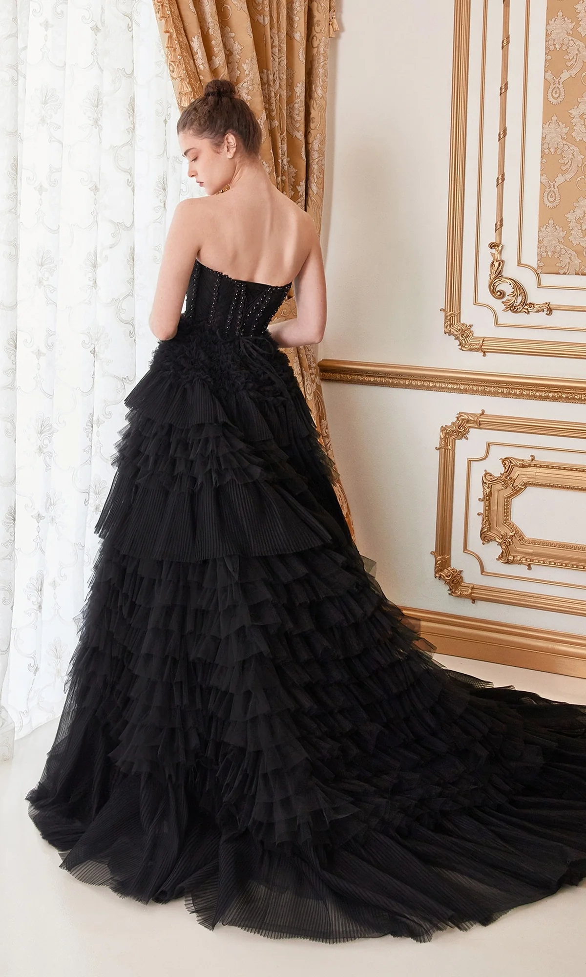 Strapless Tiered Long Prom Ball Gown A1017 - Image 11