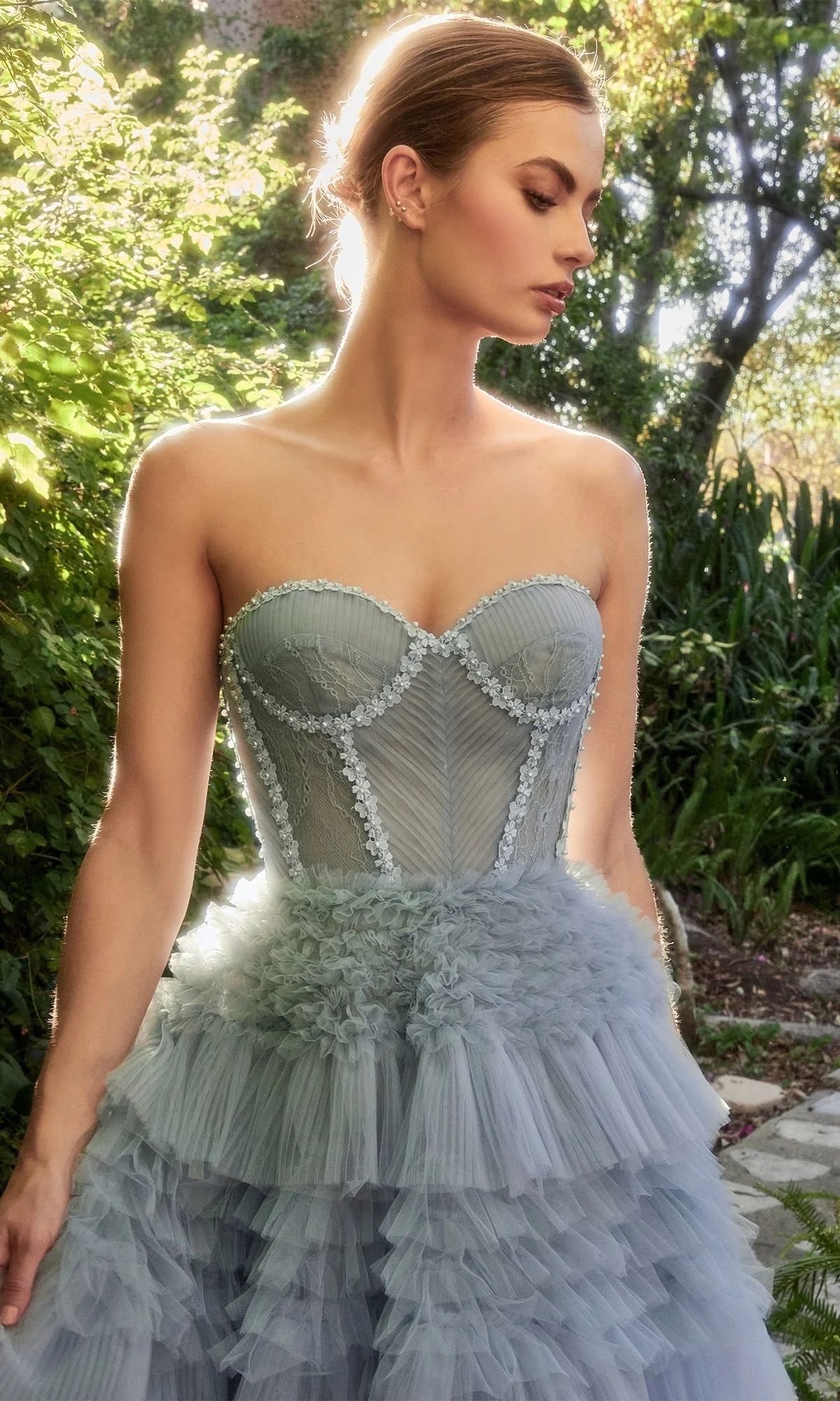 Strapless Tiered Long Prom Ball Gown A1017 - Image 13