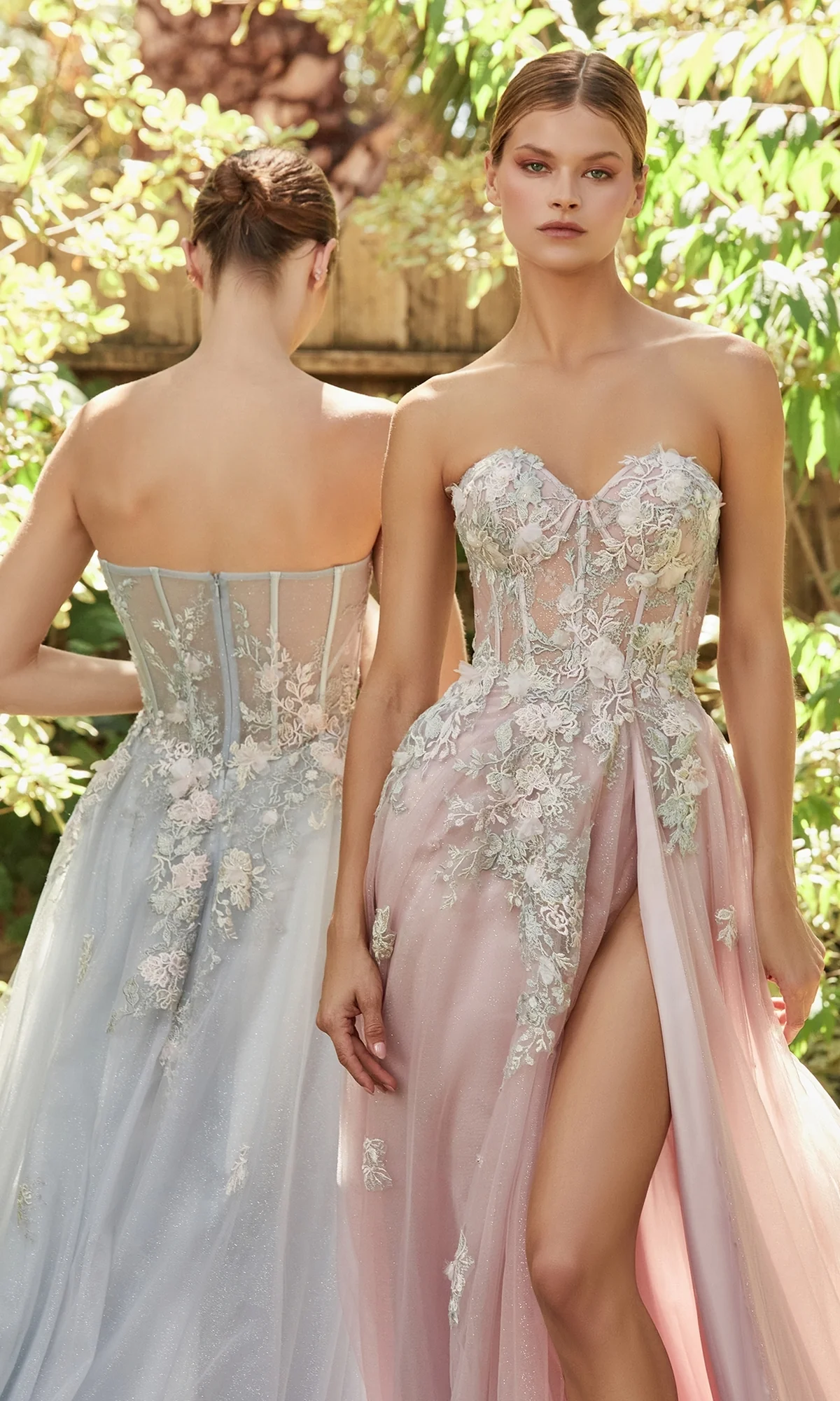 Strapless Sweetheart Floral Prom Ball Gown A1089 - Image 4