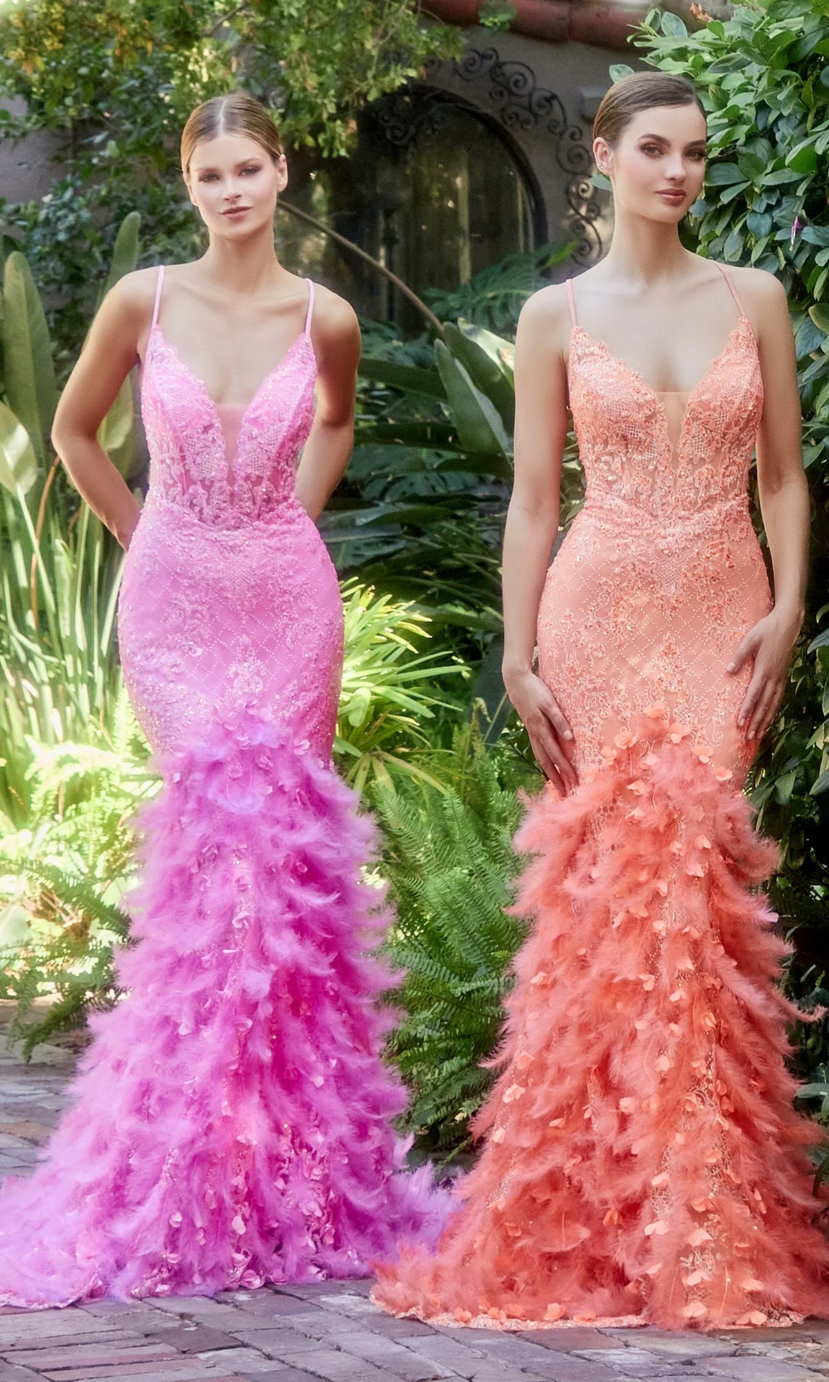 Long Mermaid Formal Gown with Feathers A1116 - Image 12