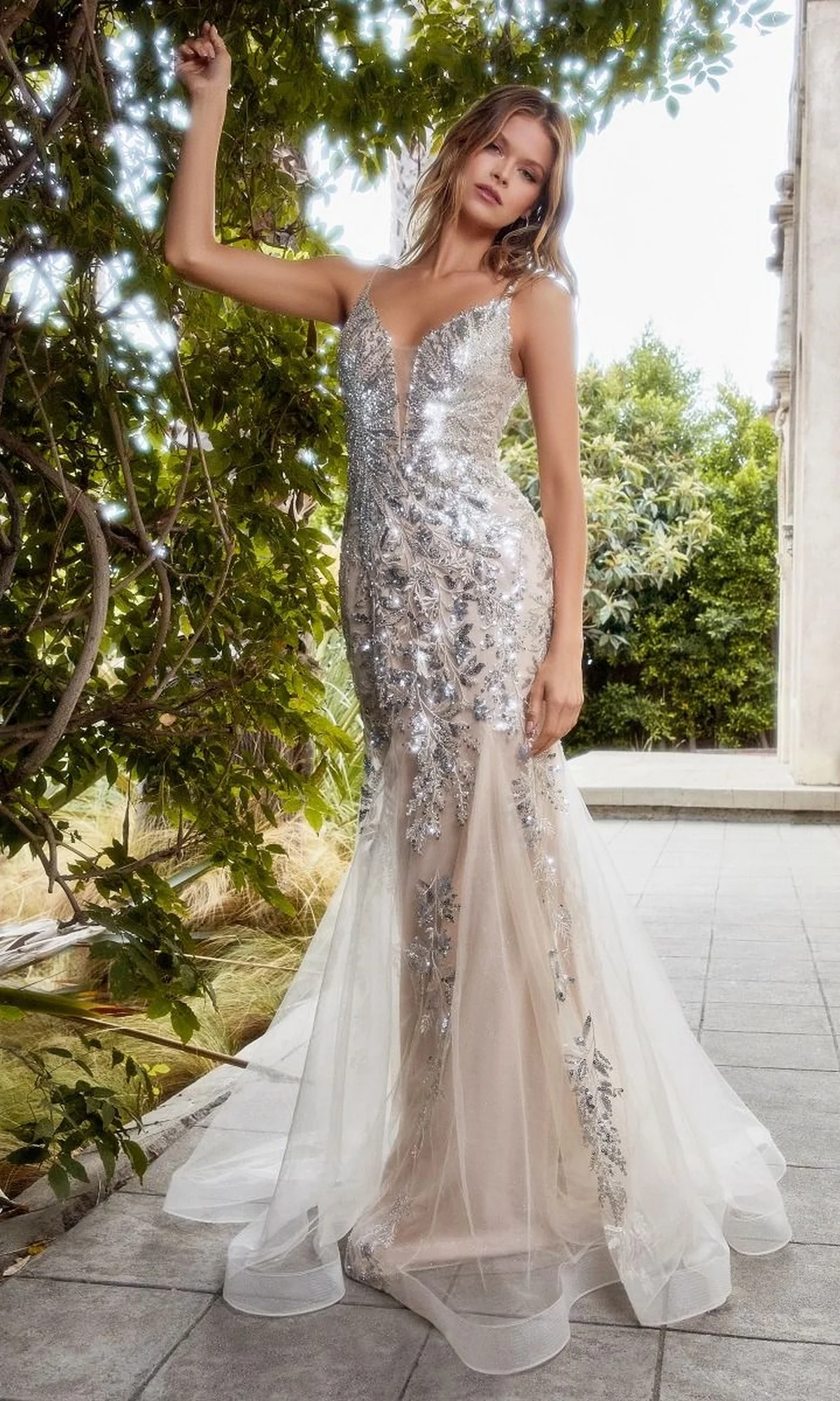 Sequin-Print V-Neck Long Mermaid Prom Dress A1118 - Image 7