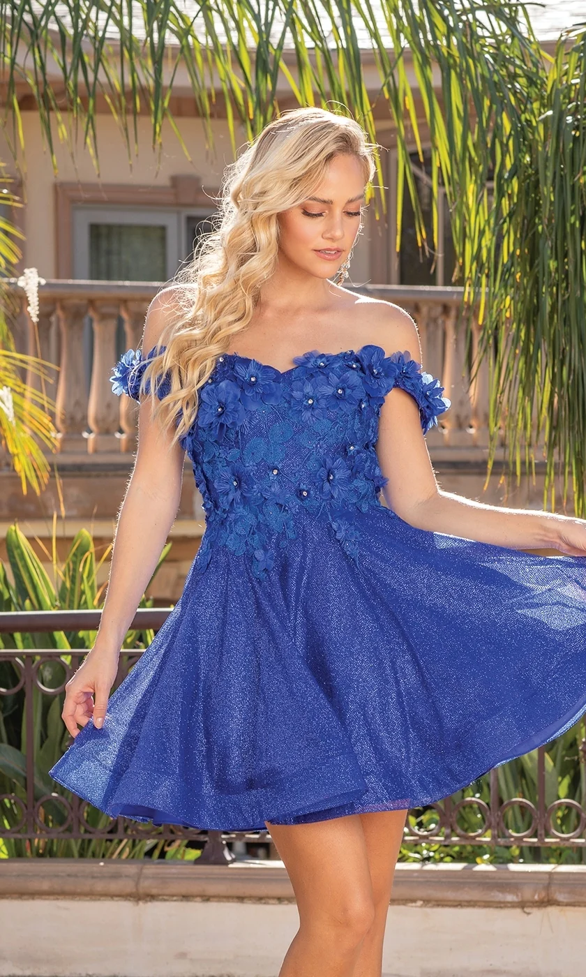 Corset-Back Babydoll Short Metallic Prom Dress - Image 9