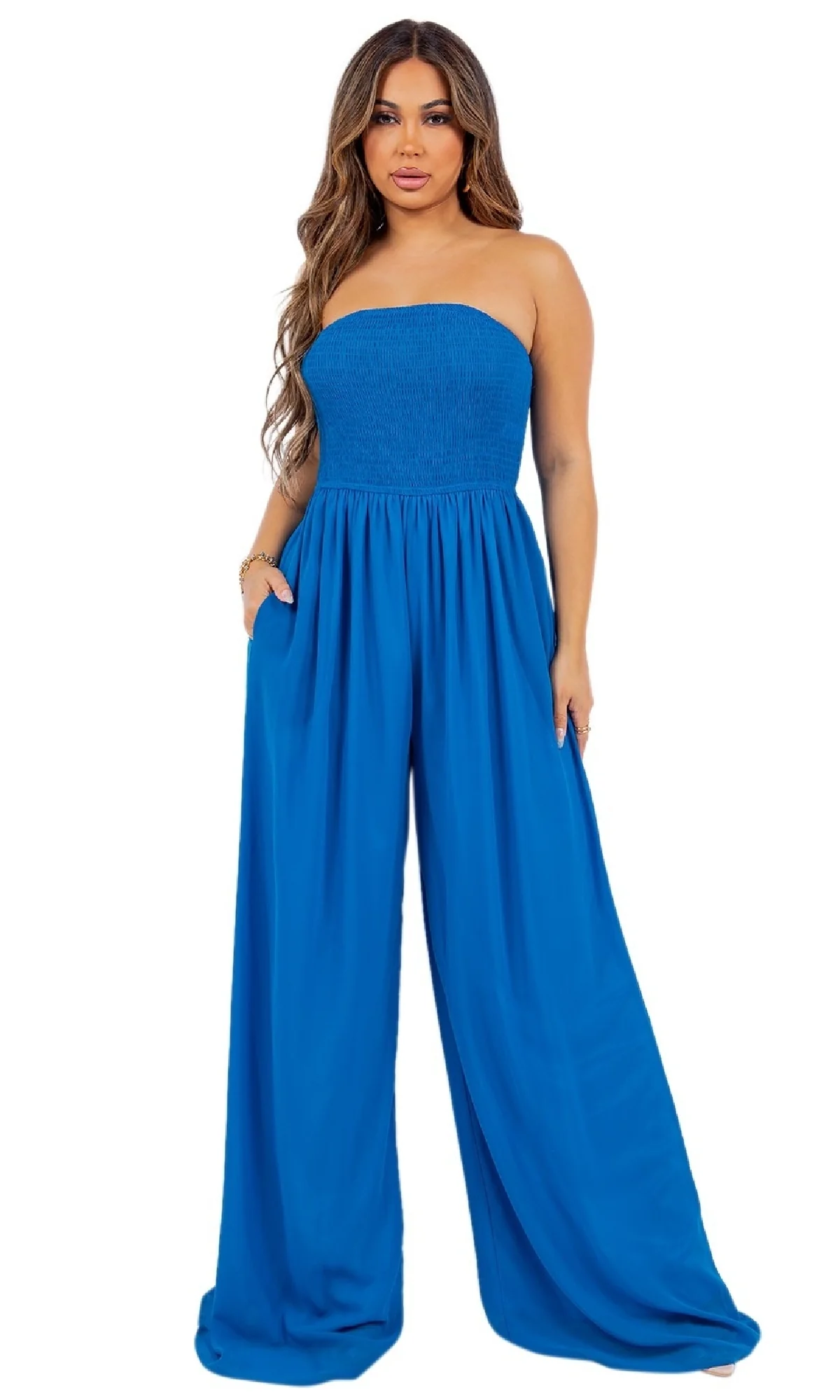 Strapless Casual Wide-Leg Jumpsuit - Image 3