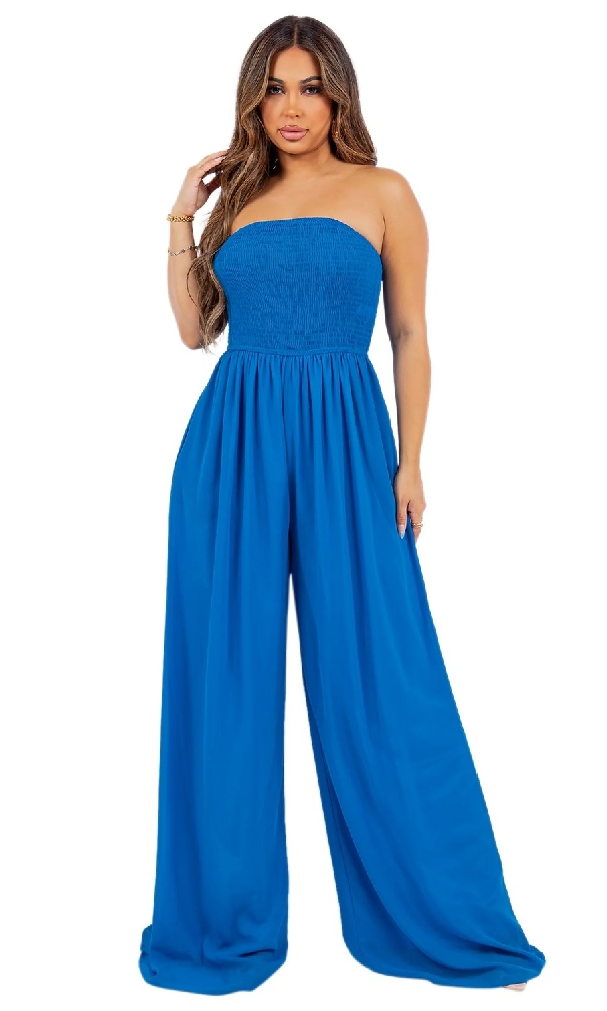 Strapless Casual Wide-Leg Jumpsuit - Image 4