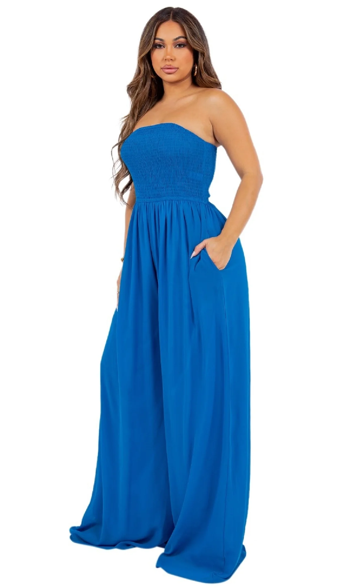 Strapless Casual Wide-Leg Jumpsuit - Image 5