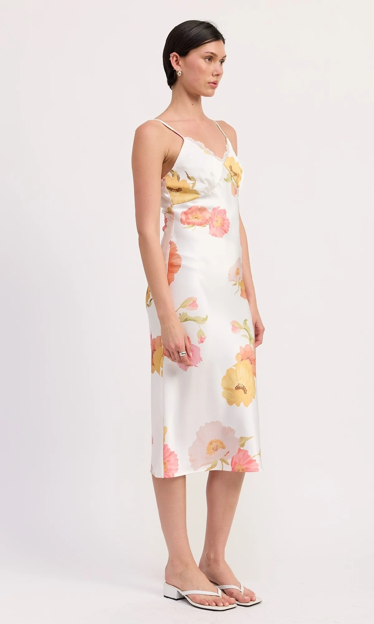 V-Neck Floral Print Midi Slip Dress - Image 7