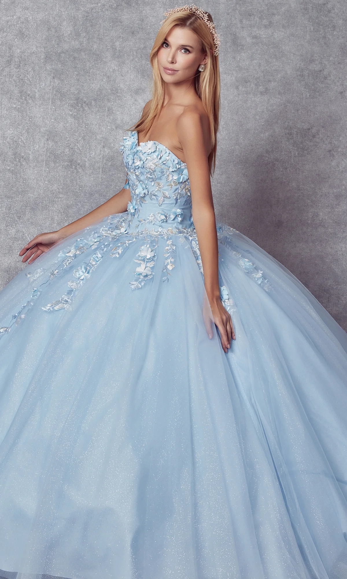 Juliet 1435 Strapless Ball Gown Quinceañera Dress - Image 7