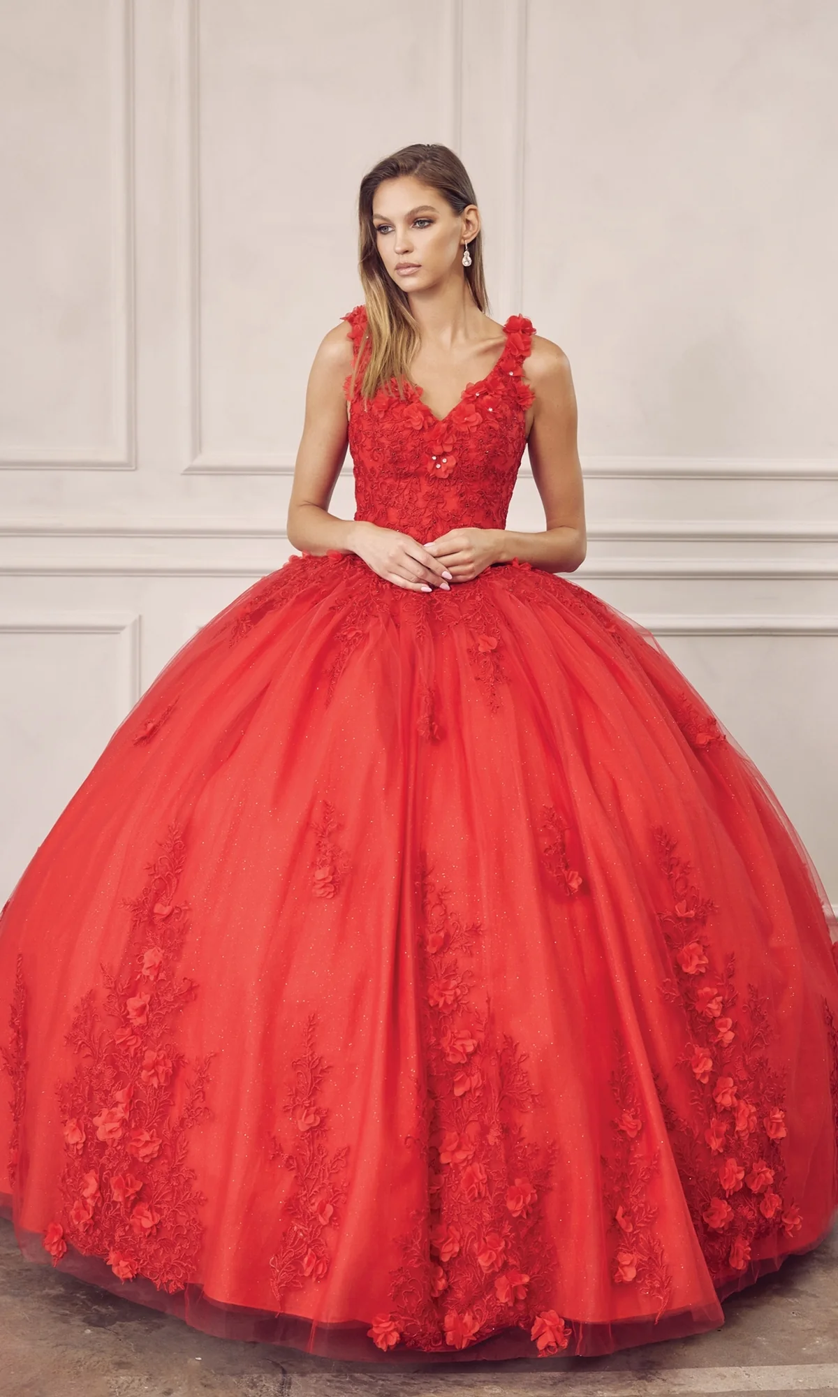 Juliet 1437R Red Ball Gown Quinceañera Dress - Image 3