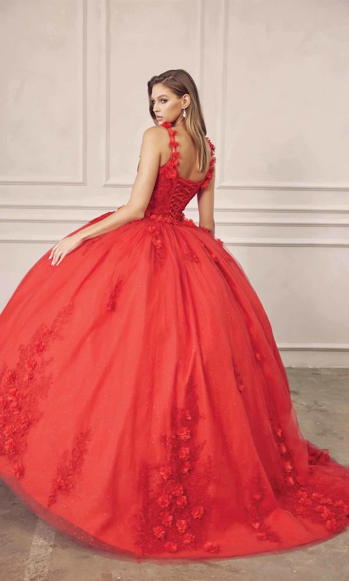 Juliet 1437R Red Ball Gown Quinceañera Dress - Image 4