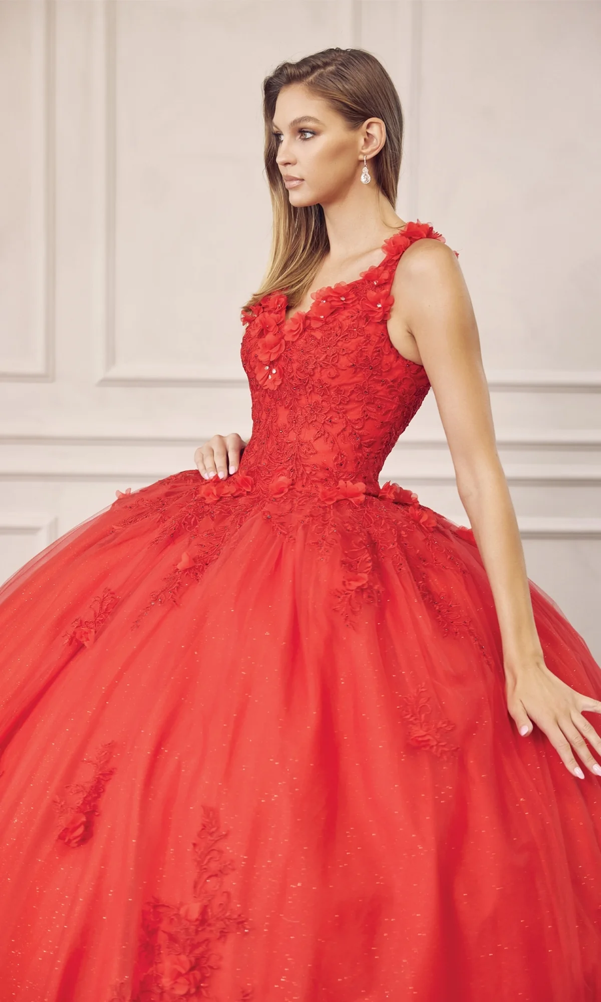Juliet 1437R Red Ball Gown Quinceañera Dress - Image 5