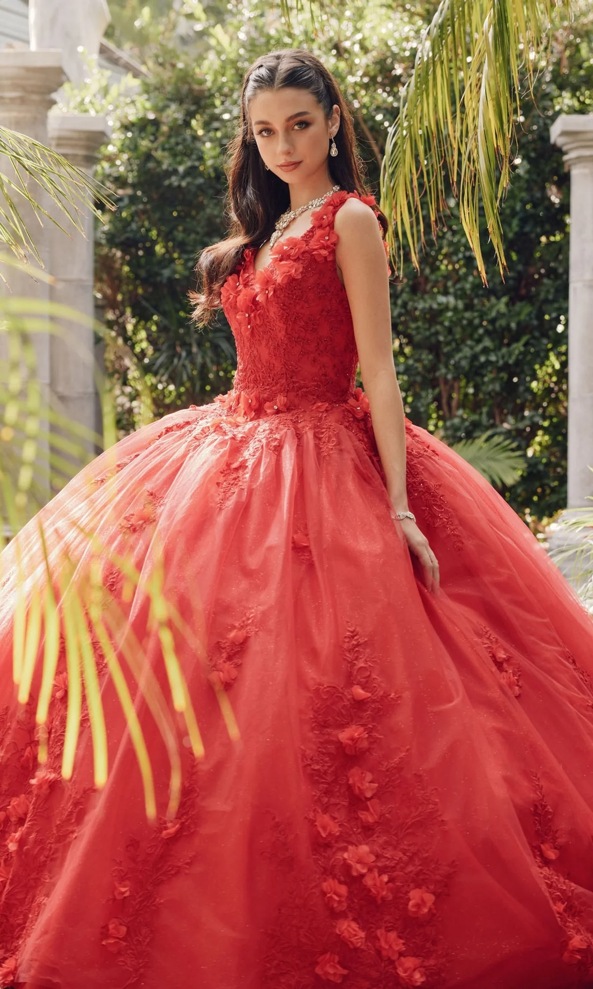 Juliet 1437R Red Ball Gown Quinceañera Dress - Image 7