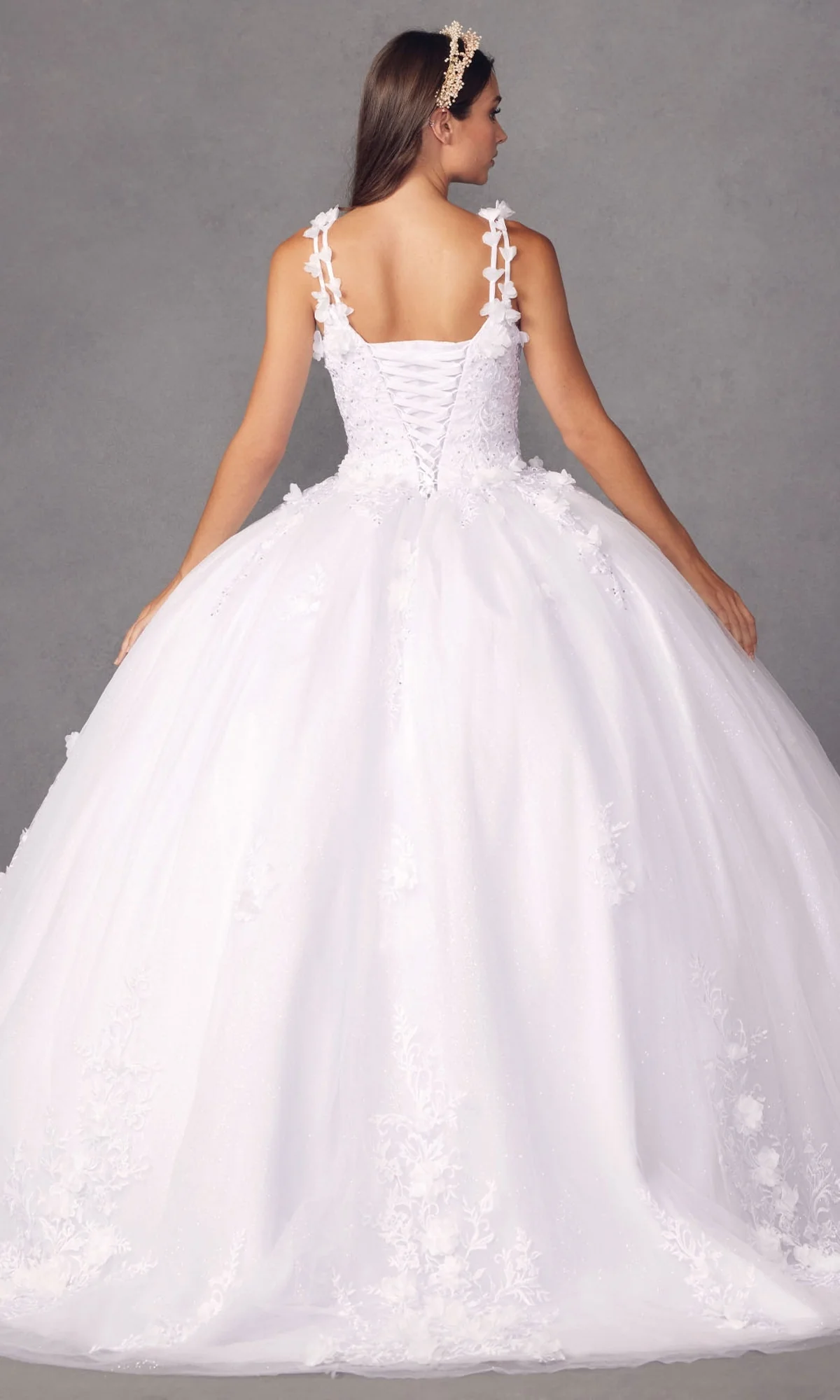 Juliet 1437W Traditional White Quinceañera Dress - Image 5