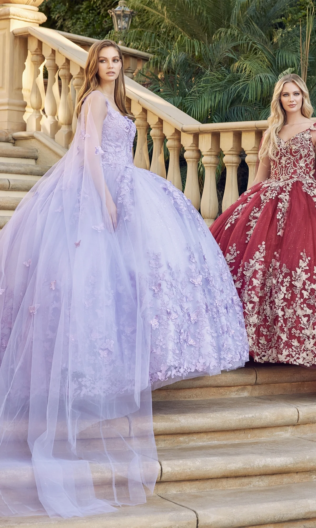 Juliet 1442 Quinceañera Dress with Sheer Cape - Image 10