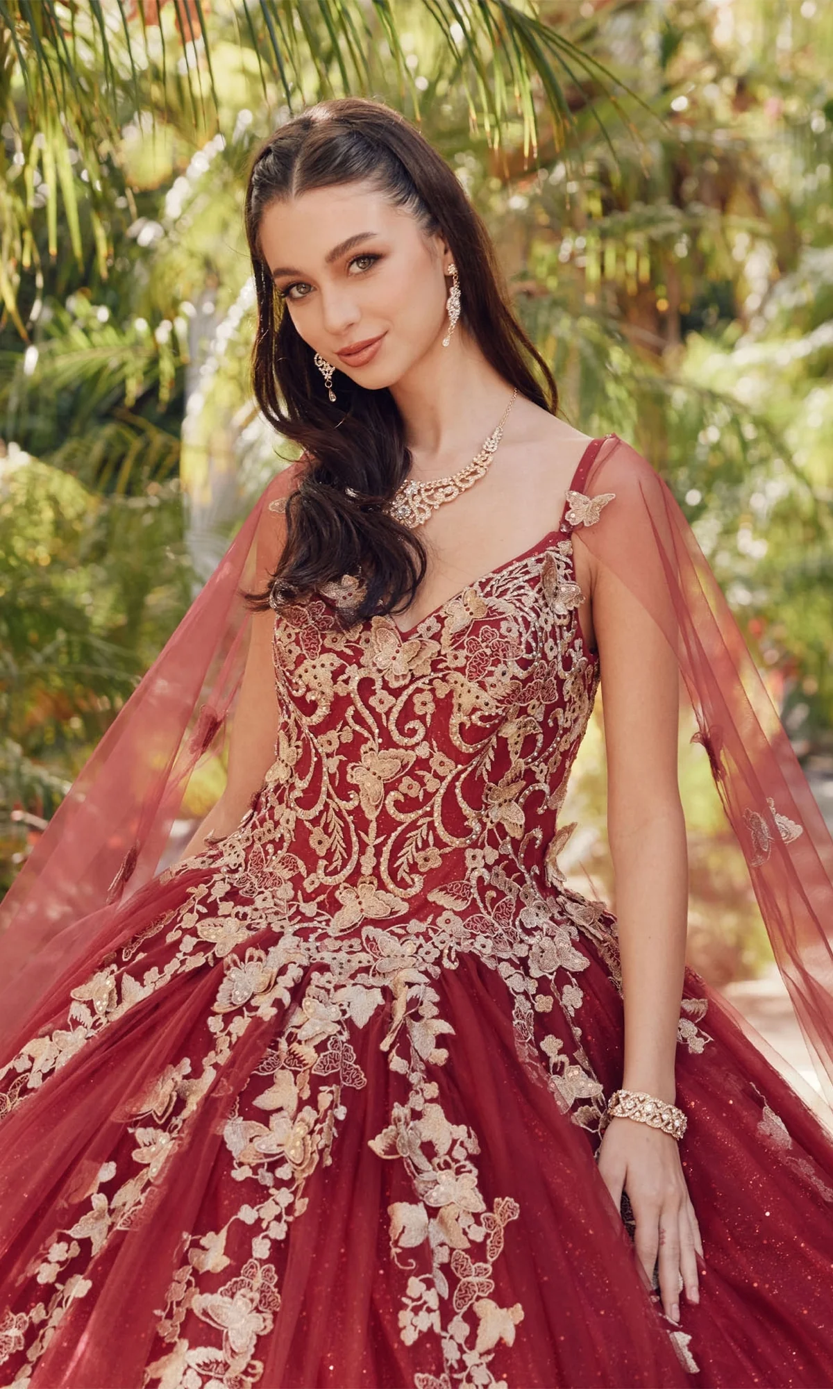 Juliet 1442 Quinceañera Dress with Sheer Cape - Image 14