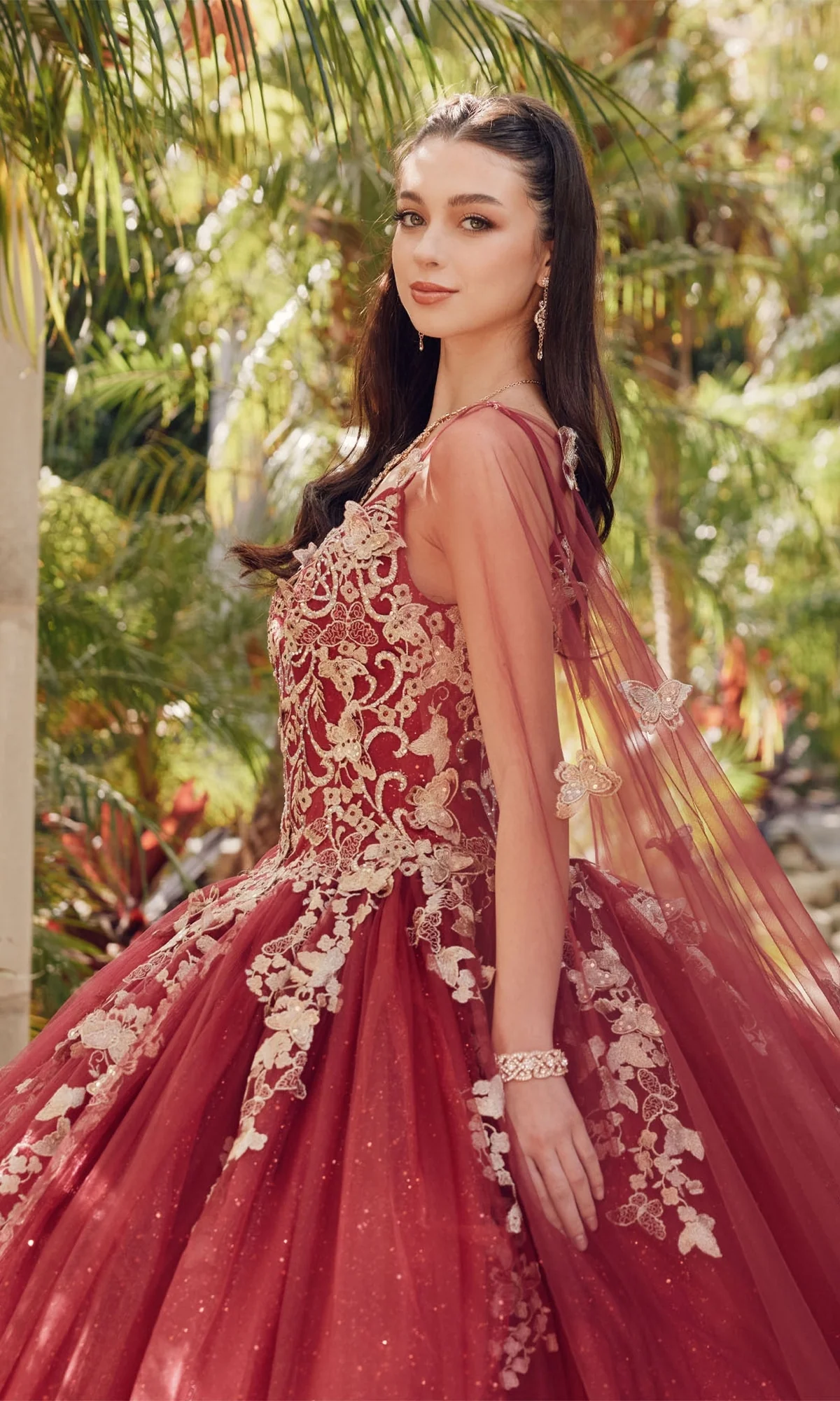 Juliet 1442 Quinceañera Dress with Sheer Cape - Image 15