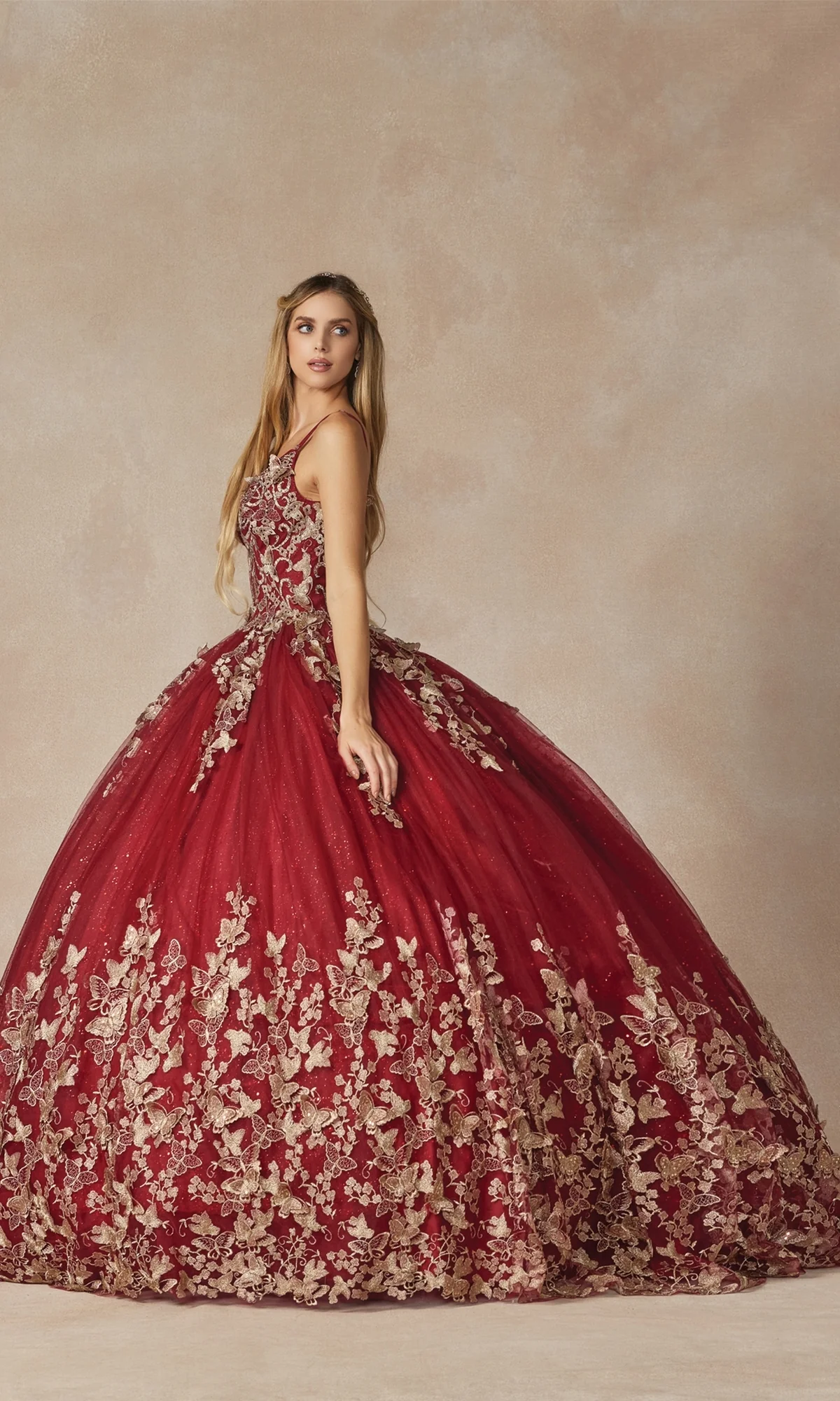 Juliet 1442 Quinceañera Dress with Sheer Cape - Image 8