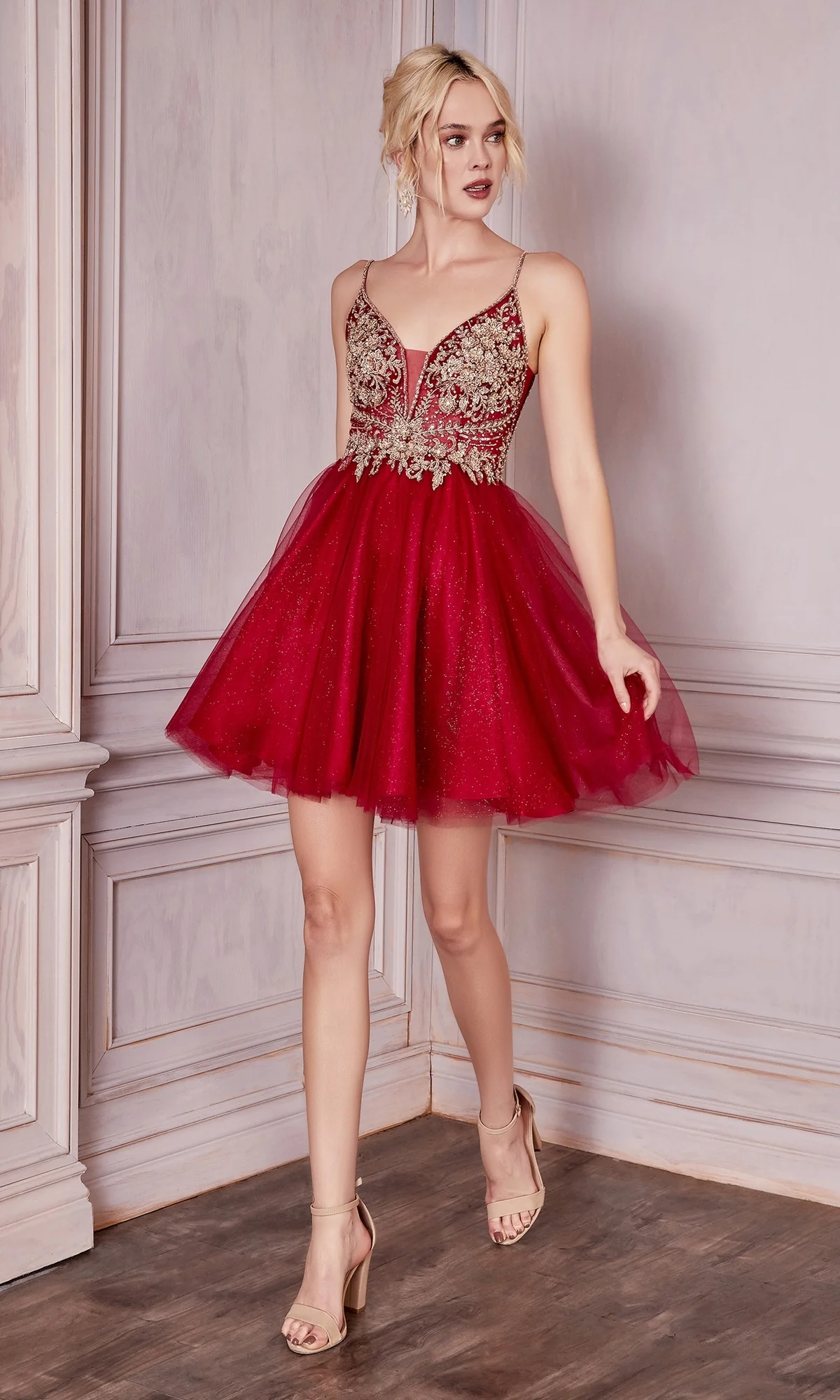 Lace-Bodice Short A-Line Homecoming Dress CD0190 - Image 3