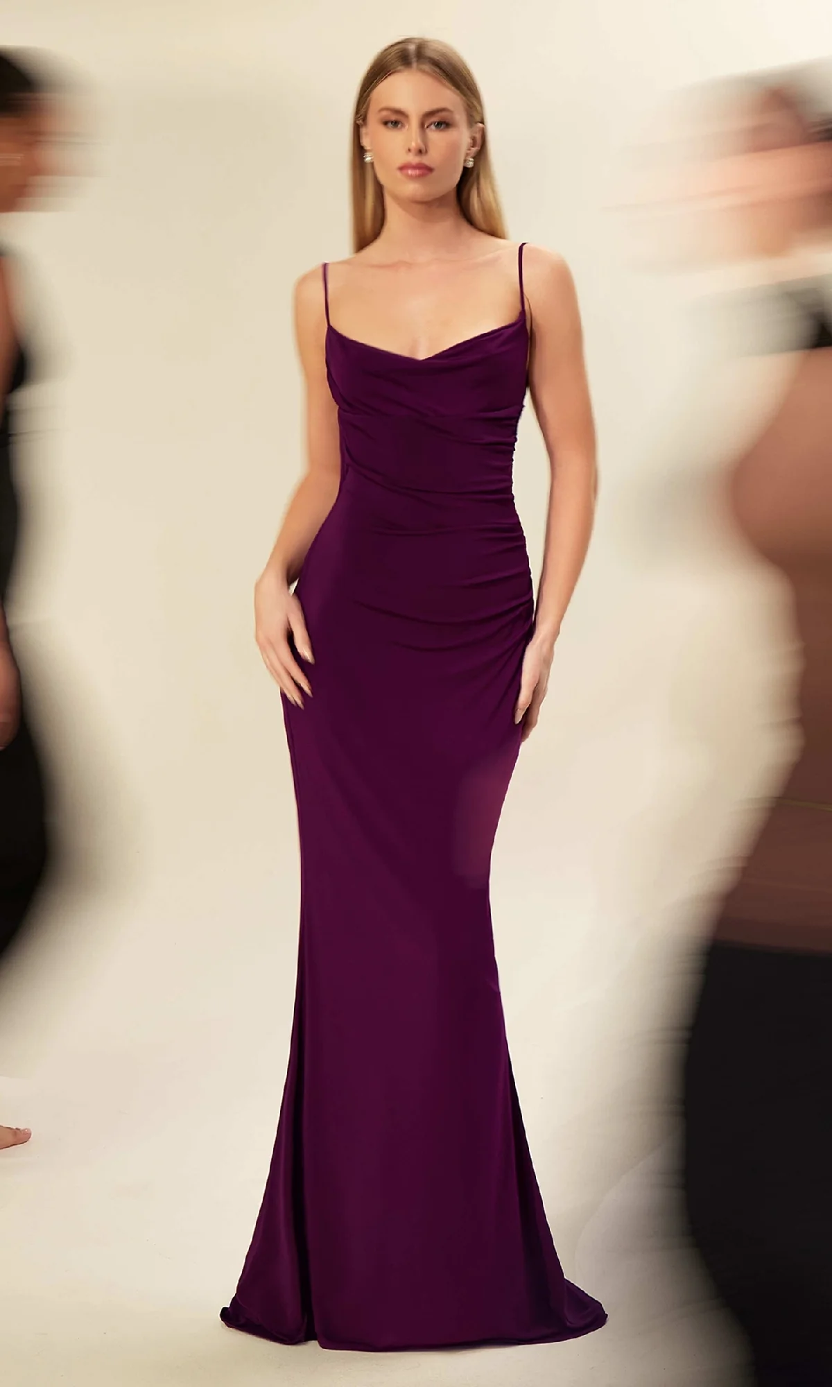 Cowl Open-Back Long Prom Dress: Astee T2008 - Image 5