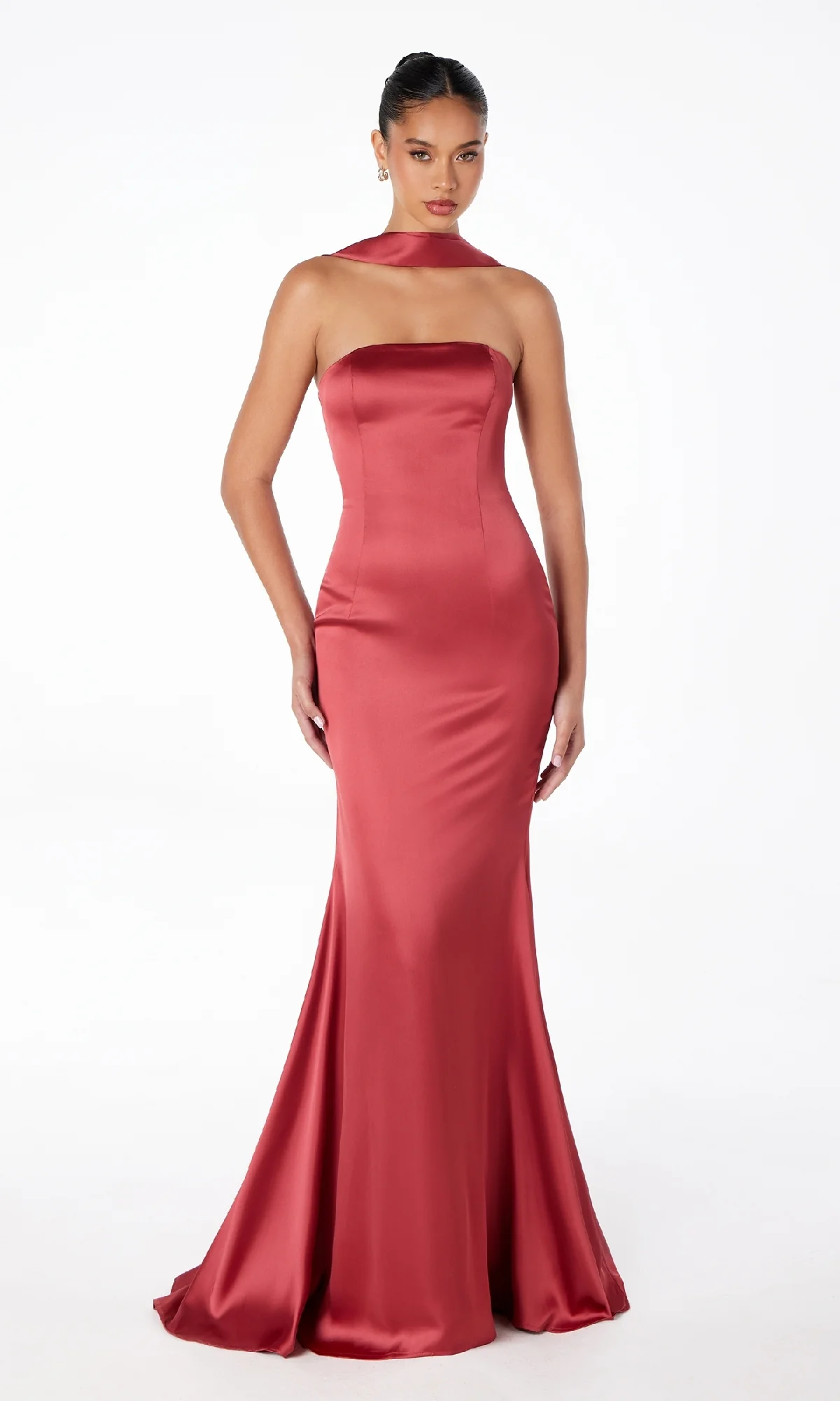 Choker-Sash Strapless Long Prom Dress: Astee T2012 - Image 10