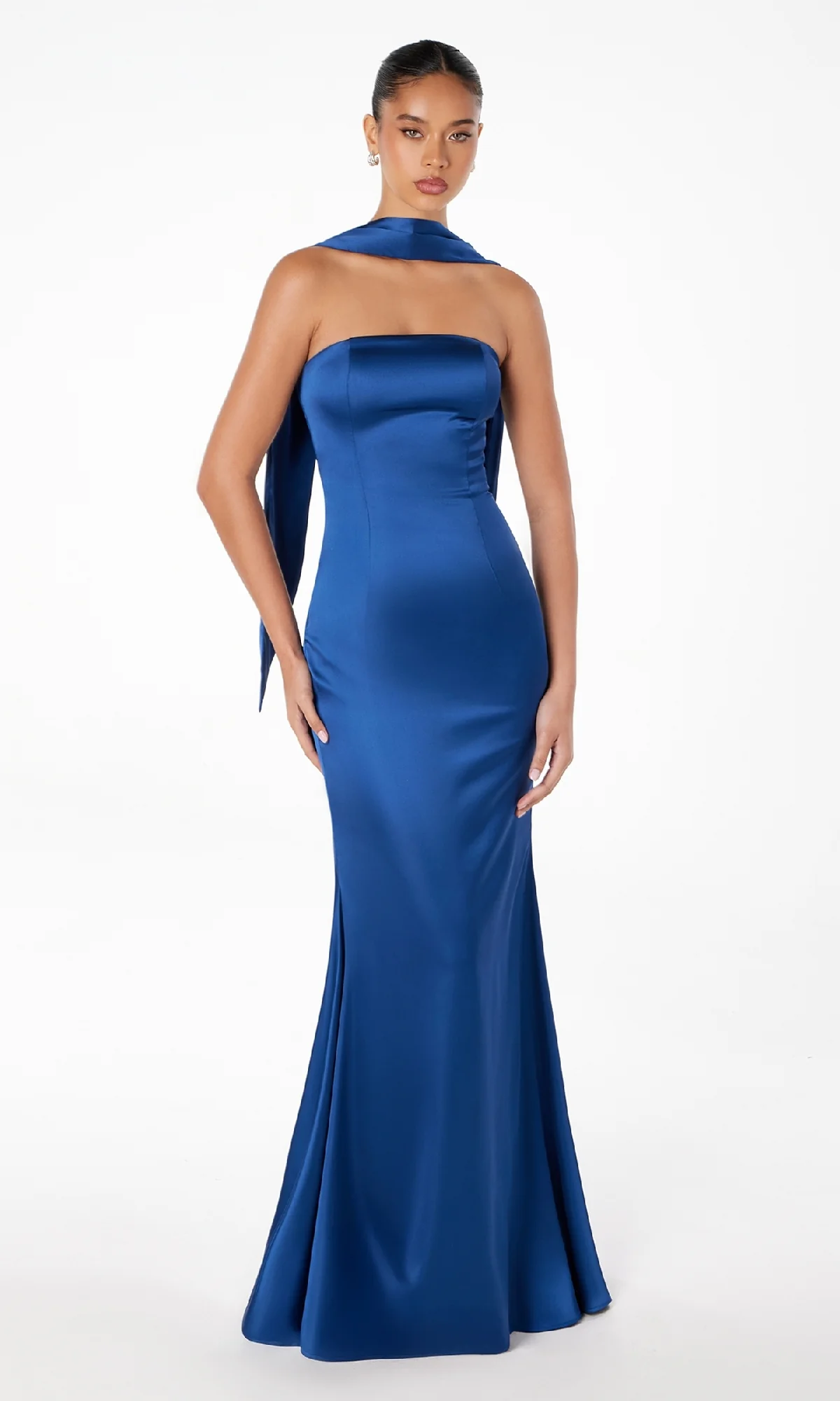 Choker-Sash Strapless Long Prom Dress: Astee T2012 - Image 7