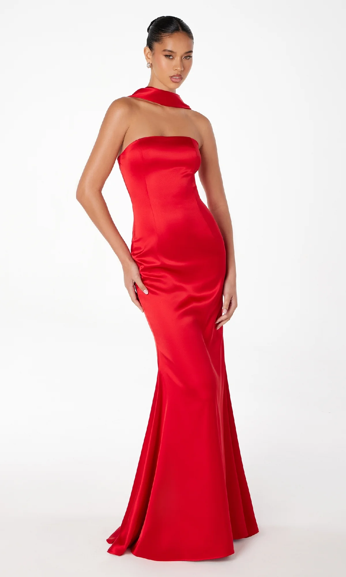 Choker-Sash Strapless Long Prom Dress: Astee T2012 - Image 9