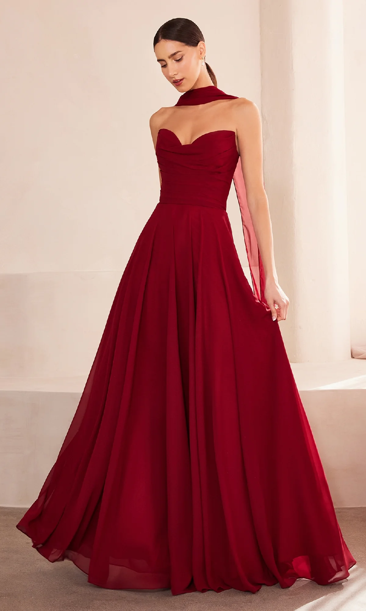 Strapless Long Chiffon Prom Dress: Amoris T703 - Image 13