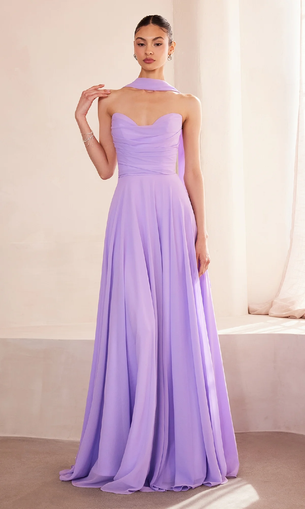 Strapless Long Chiffon Prom Dress: Amoris T703 - Image 16