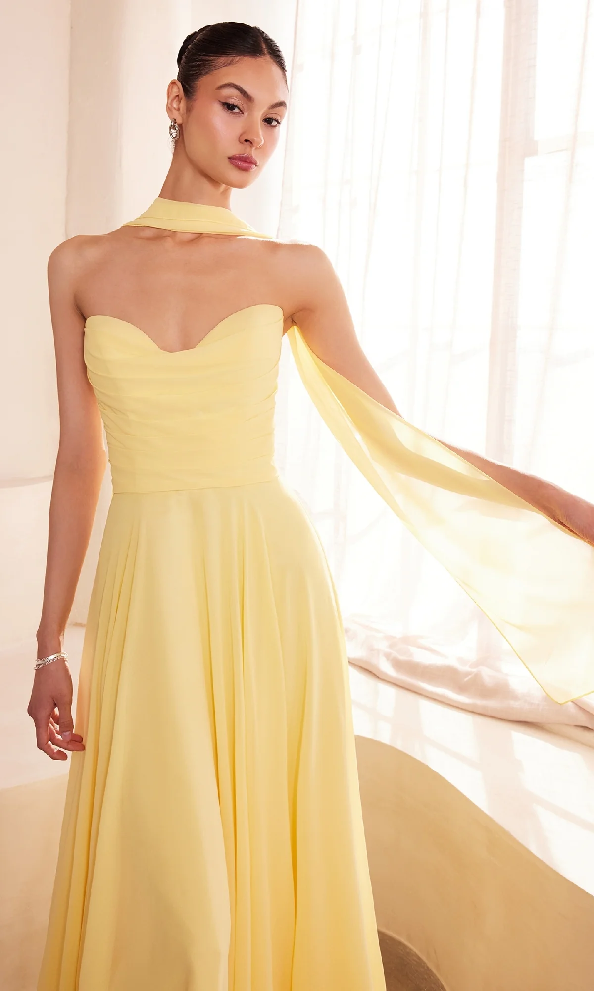 Strapless Long Chiffon Prom Dress: Amoris T703 - Image 17