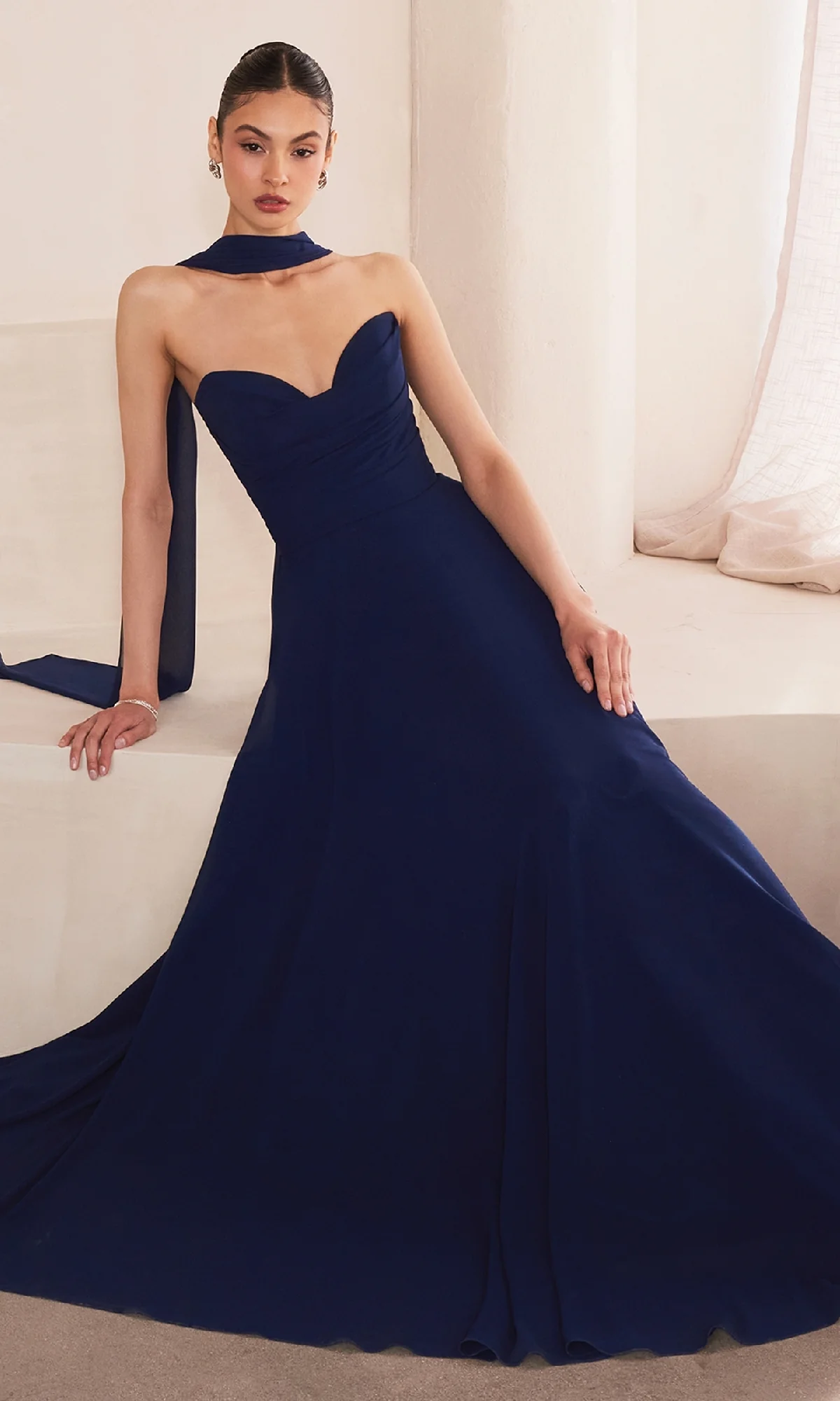 Strapless Long Chiffon Prom Dress: Amoris T703 - Image 19