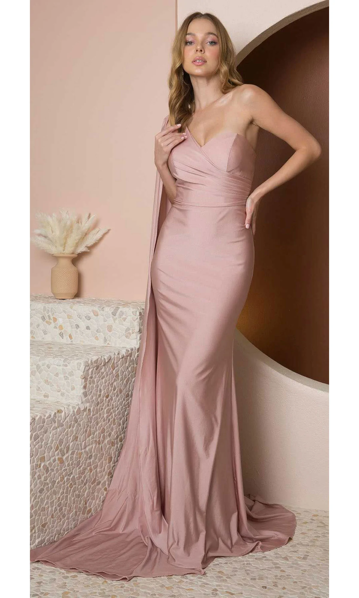 One Shoulder Long Prom Dress: Nox Anabel E475 - Image 9